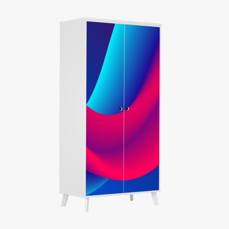 Wardrobe sticker vibrant flowing gradient waves • Wallissimo®