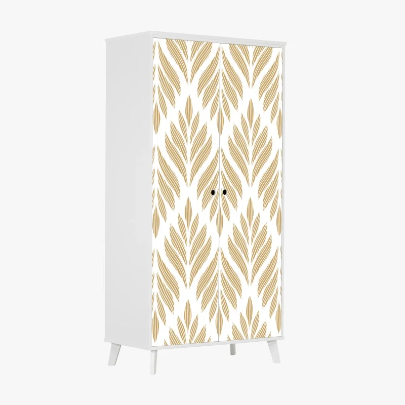 Wardrobe sticker gold leaf pattern seamless design