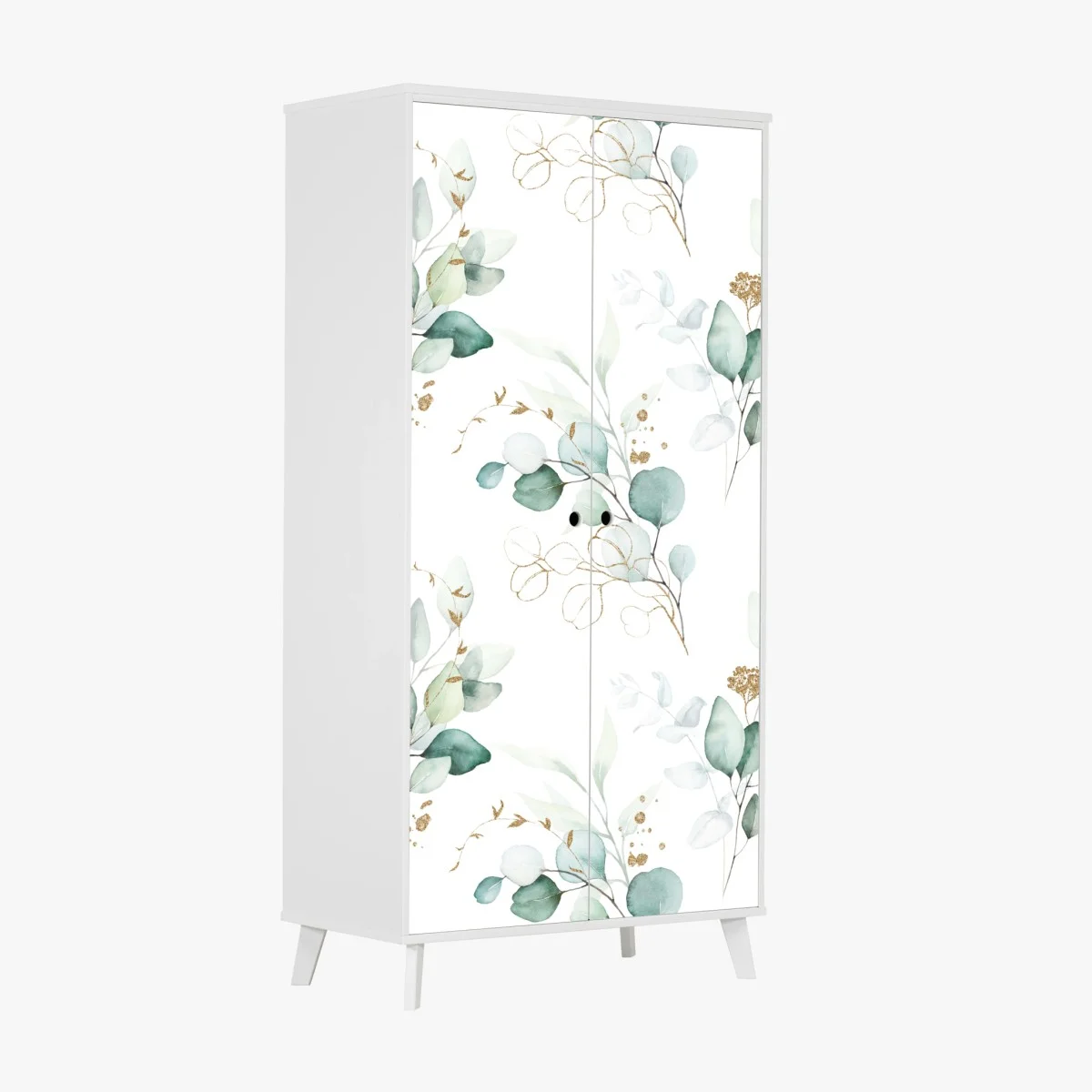 Wardrobe sticker green eucalyptus watercolor botanical pattern ⁕ Wallissimo® Wardrobe sticker green eucalyptus watercolor botanical pattern ⁕ Wallissimo®