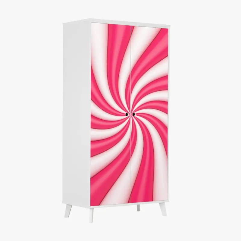 Wardrobe sticker pink candy swirl spiral