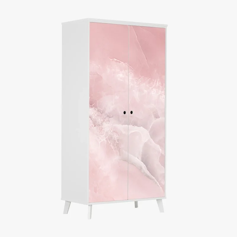 Wardrobe sticker soft pink marble texture