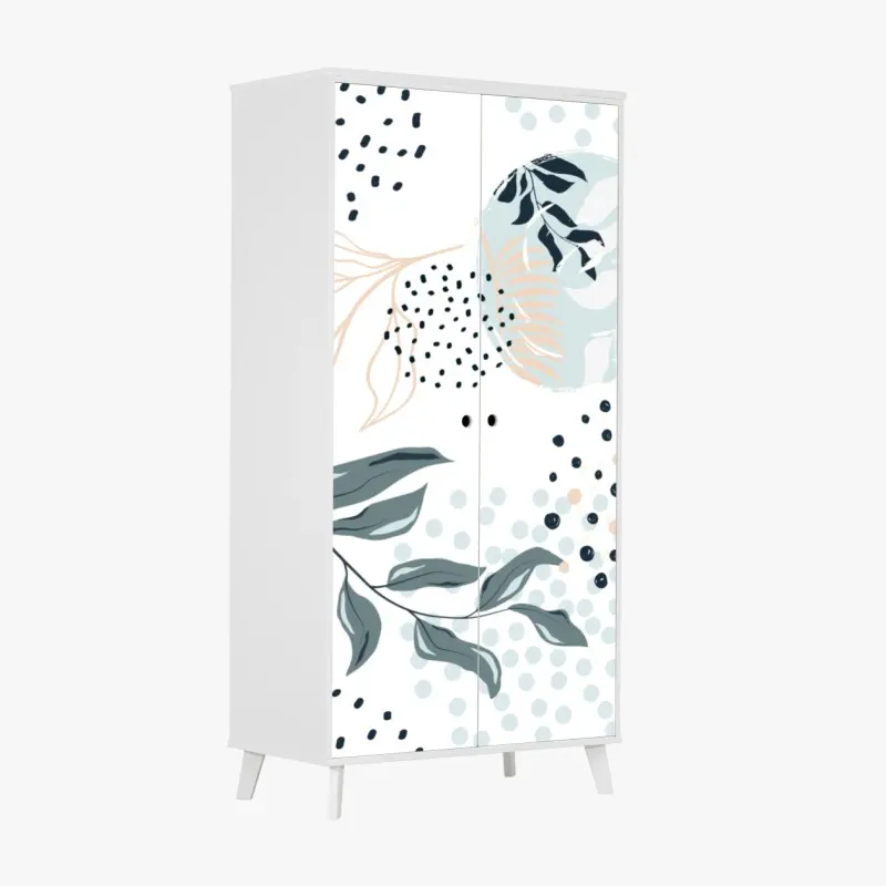 Wardrobe sticker pastel botanical abstract design