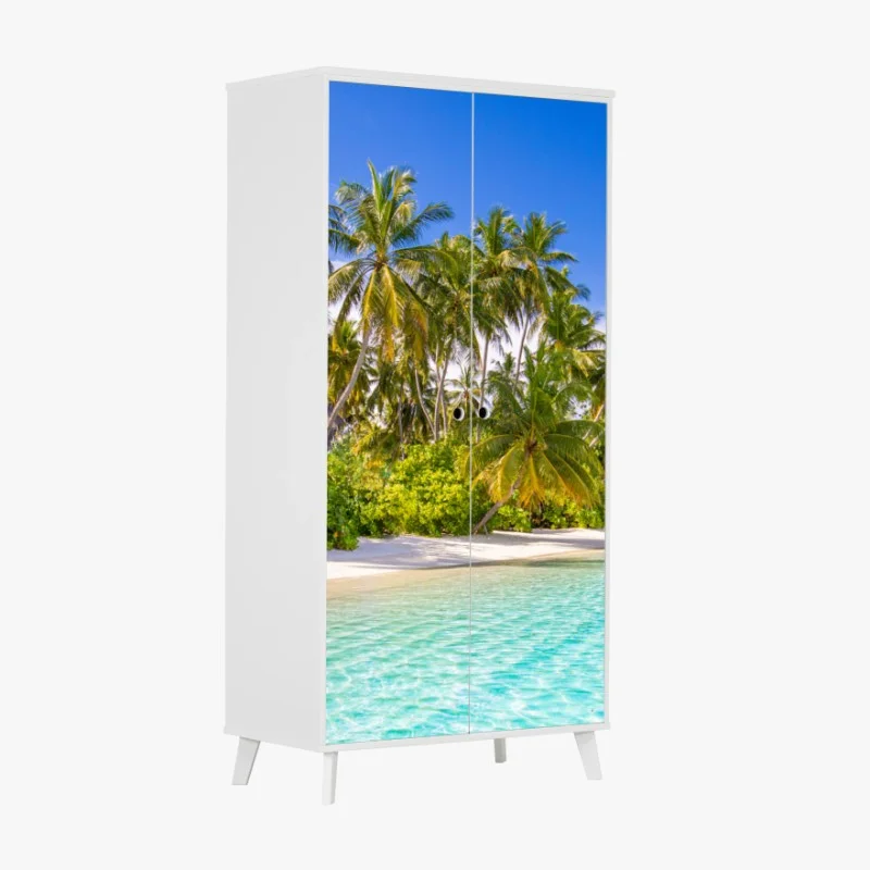 Wardrobe sticker tropical palm beach paradise