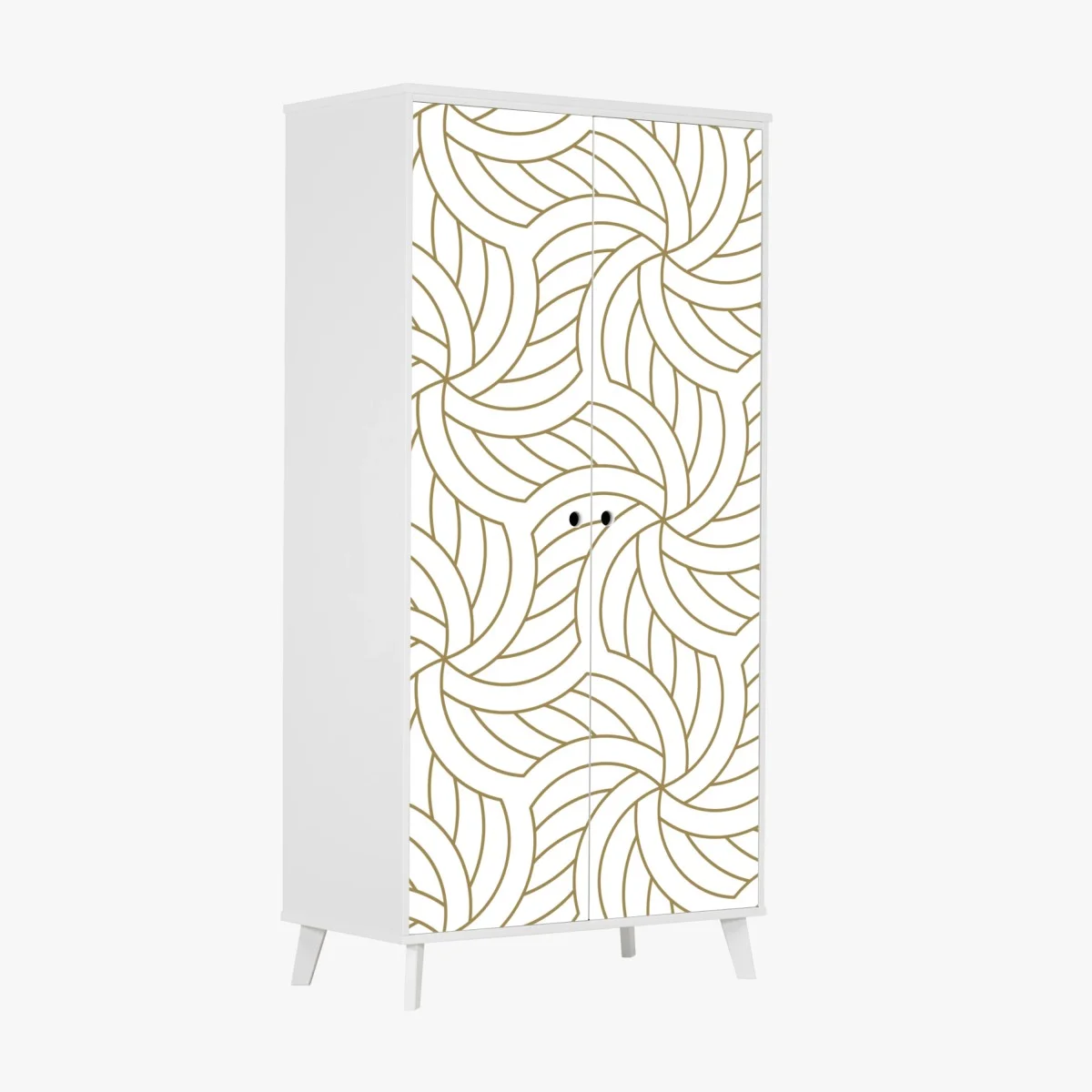 Wardrobe sticker gold geometric swirl pattern • Wallissimo® Wardrobe sticker gold geometric swirl pattern • Wallissimo®
