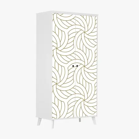 Wardrobe sticker gold geometric swirl pattern • Wallissimo®