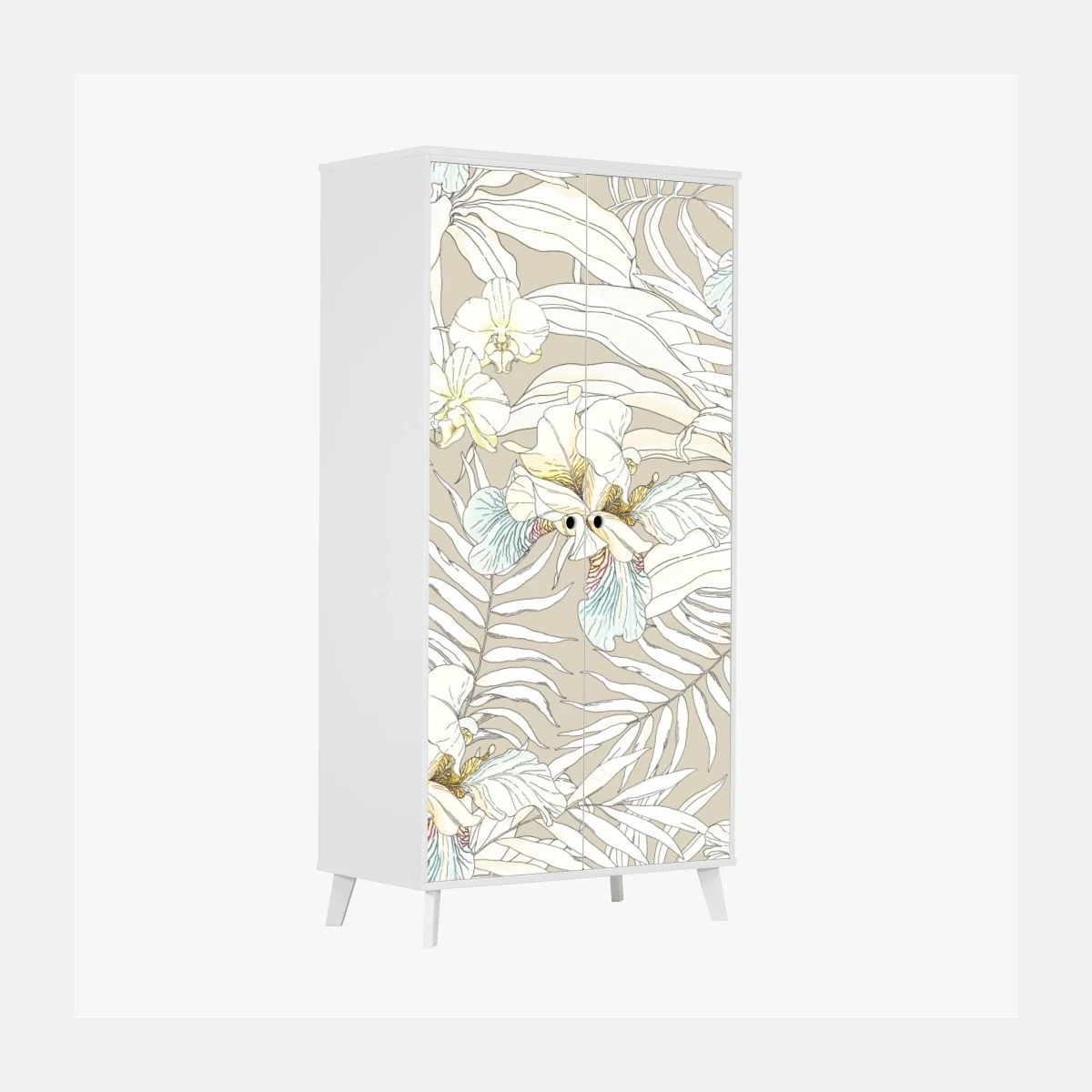 Wardrobe sticker tropical cockatoo floral pattern ⁕ Wallissimo® Wardrobe sticker tropical cockatoo floral pattern ⁕ Wallissimo®