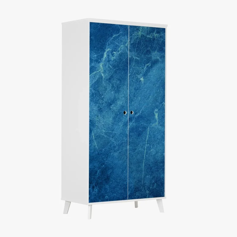 Wardrobe sticker deep blue marble texture wall art