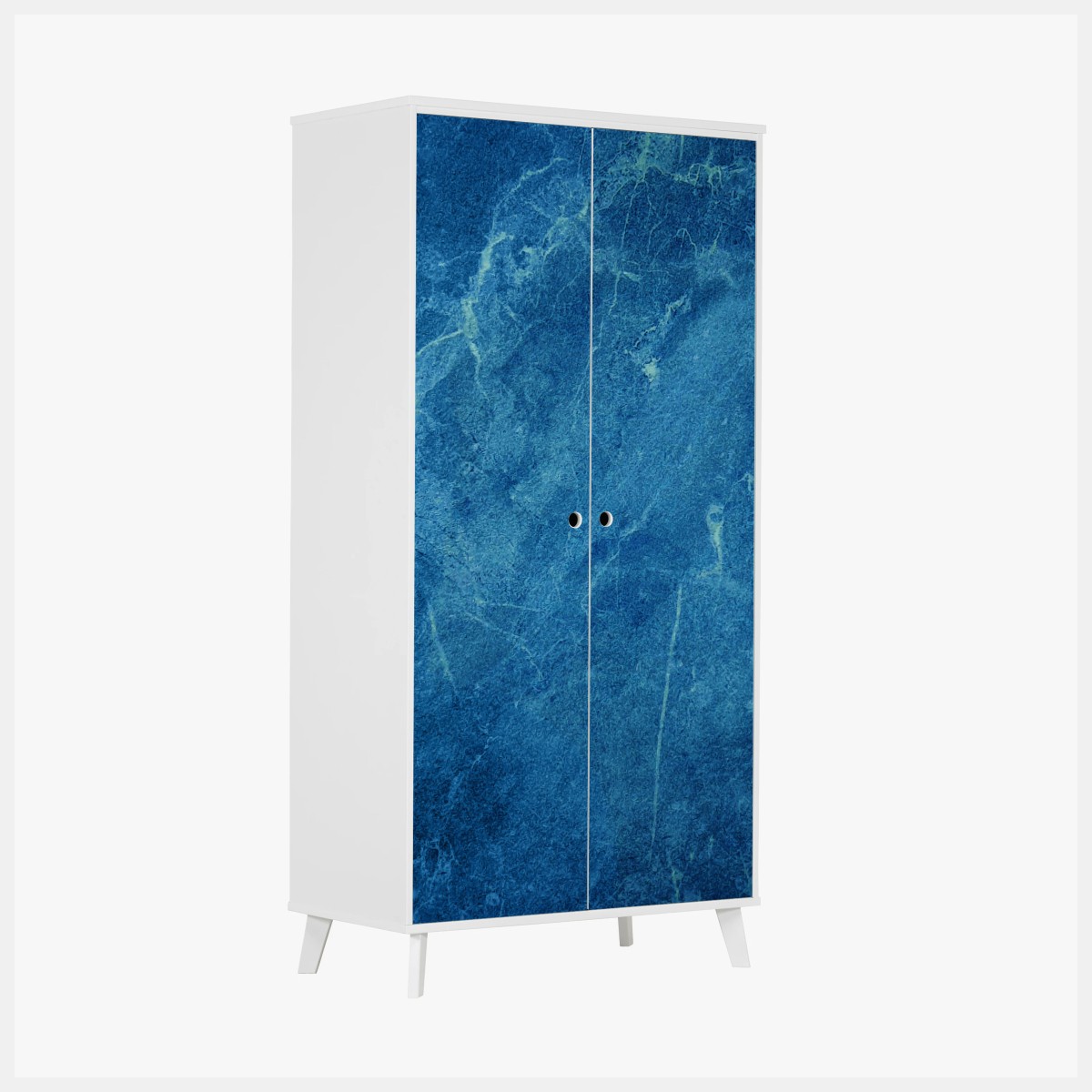 Wardrobe sticker deep blue marble texture wall art • Wallissimo® Wardrobe sticker deep blue marble texture wall art • Wallissimo®