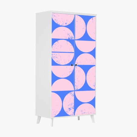 Wardrobe sticker pastel geometric circle pattern • Wallissimo®
