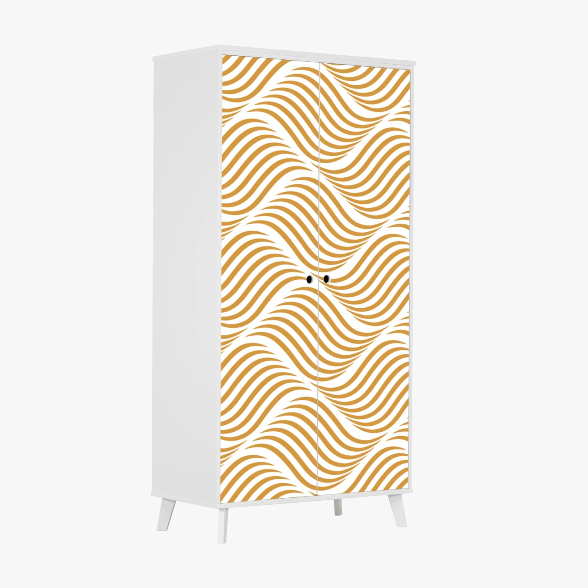 Wardrobe sticker golden wave pattern wall art • Wallissimo® Wardrobe sticker golden wave pattern wall art • Wallissimo®