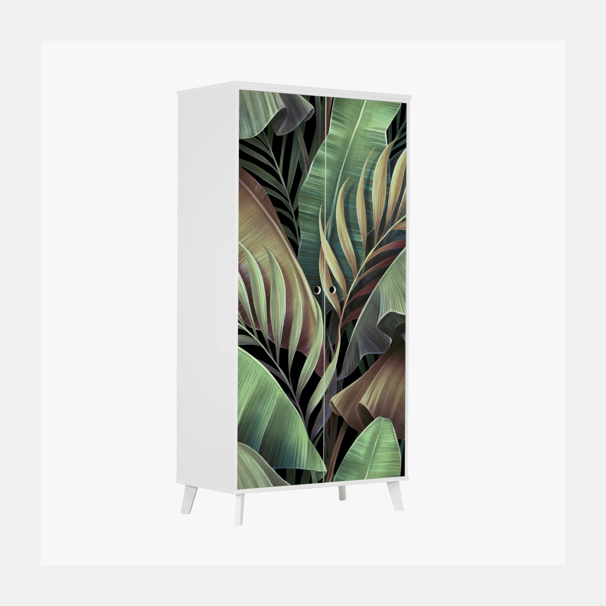 Wardrobe sticker tropical leaves botanical pattern • Wallissimo®