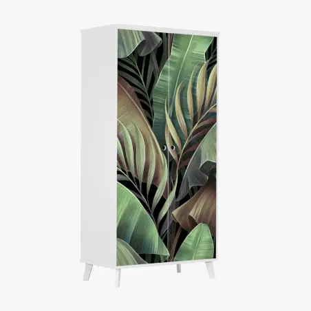 Wardrobe sticker tropical leaves botanical pattern • Wallissimo®