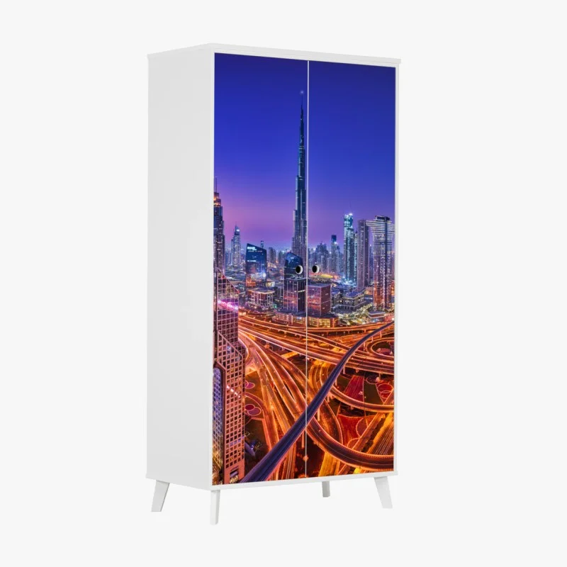 Wardrobe sticker Dubai skyline at twilight