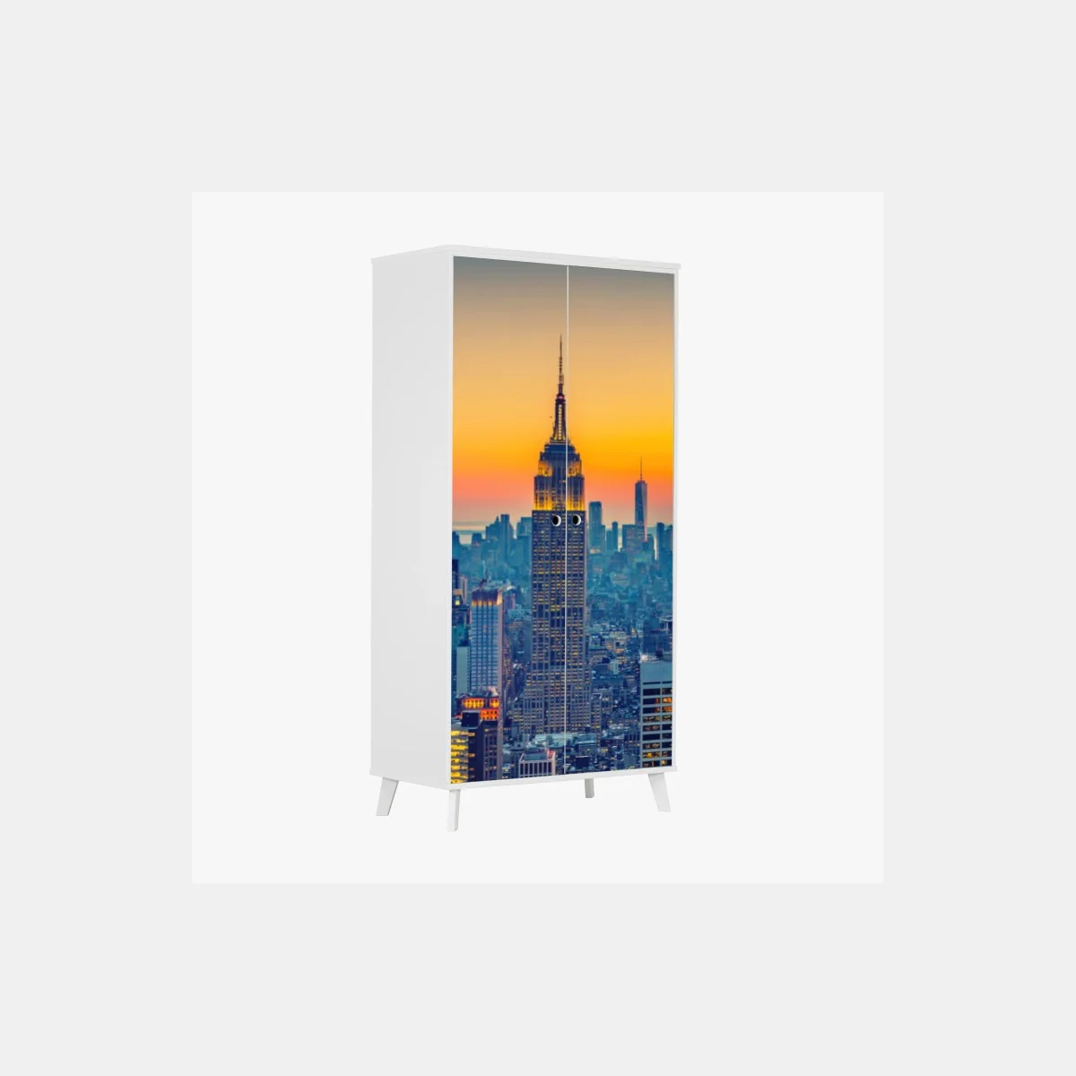 Wardrobe sticker sunset skyline over New York ⁕ Wallissimo® Wardrobe sticker sunset skyline over New York ⁕ Wallissimo®