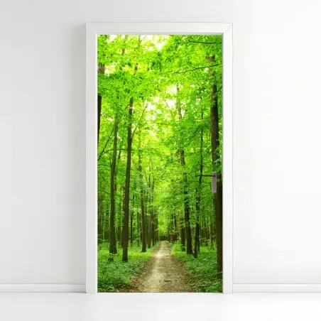 Door sticker tranquil forest pathway • Wallissimo®
