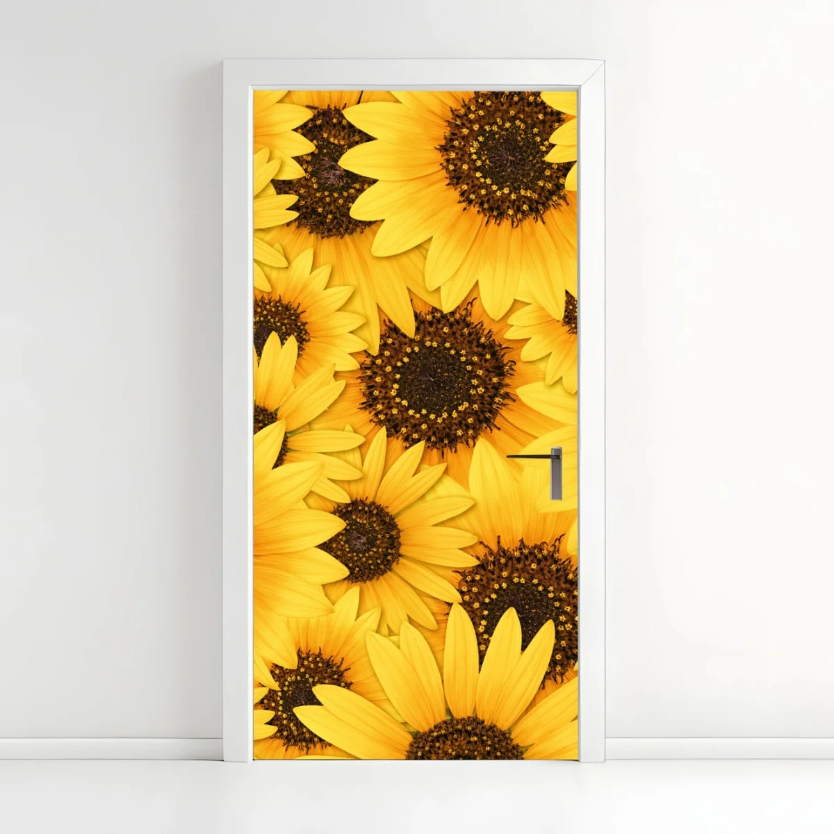Door sticker golden sunflower bloom pattern • Wallissimo® Door sticker golden sunflower bloom pattern • Wallissimo®