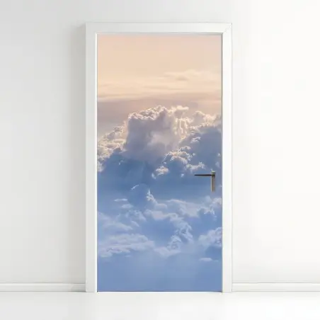 Door sticker gentle clouds above blue sky • Wallissimo®