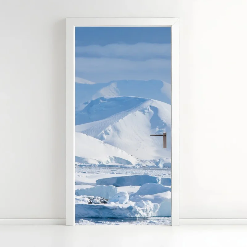 Door sticker snow-covered mountain panorama