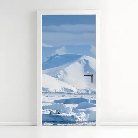 Door sticker snow-covered mountain panorama • Wallissimo®