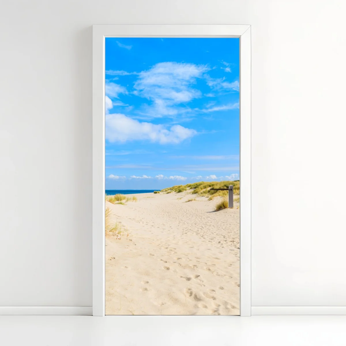Door sticker serene Sylt dunes with lighthouse ⁕ Wallissimo® Door sticker serene Sylt dunes with lighthouse ⁕ Wallissimo®