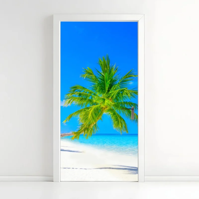 Door sticker beach paradise in Maldives