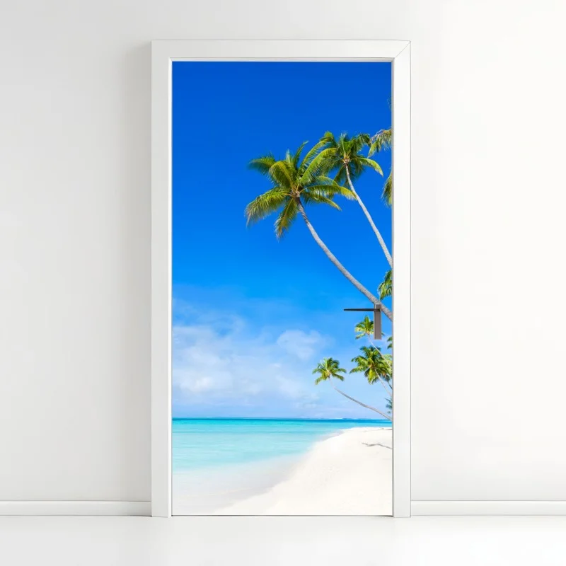 Door sticker tropical palm beach paradise