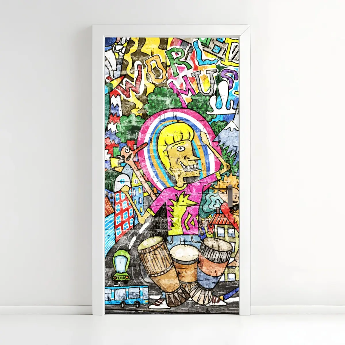 Door sticker colorful urban graffiti mural ⁕ Wallissimo® Door sticker colorful urban graffiti mural ⁕ Wallissimo®