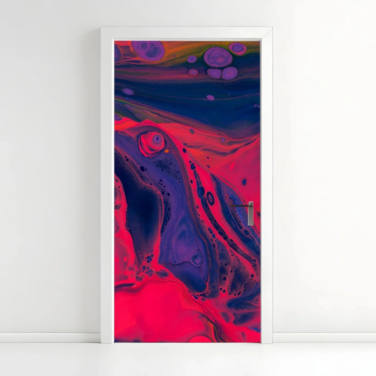 Door sticker vibrant pink abstract fluid art ⁕ Wallissimo® Door sticker vibrant pink abstract fluid art ⁕ Wallissimo®