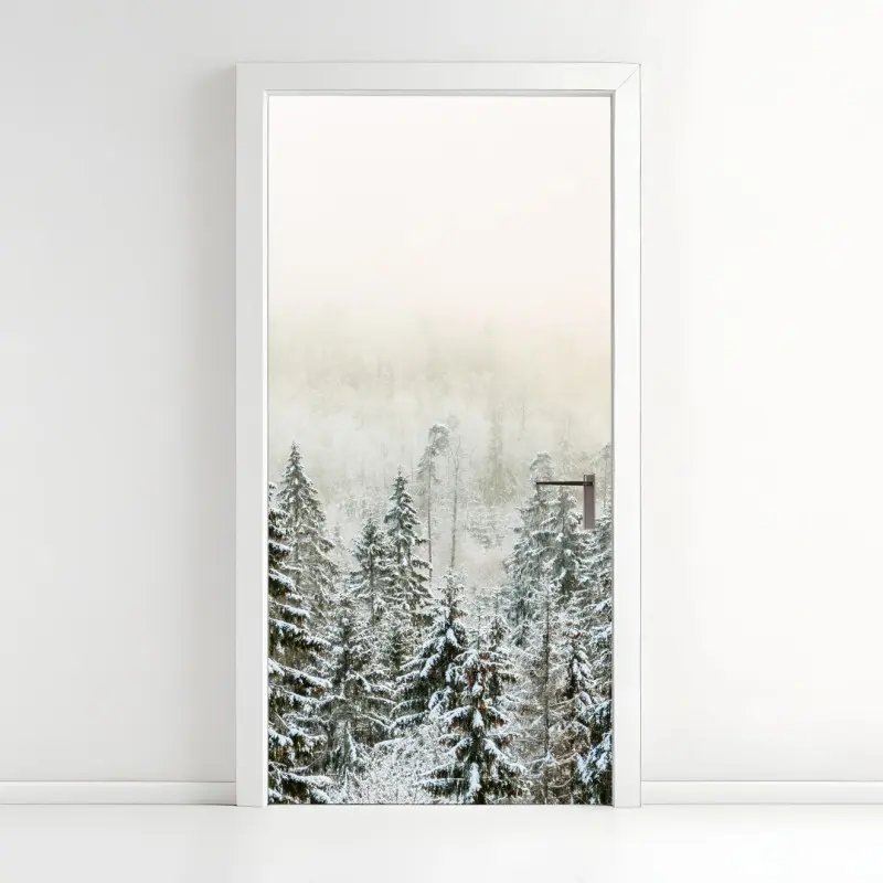 Door sticker delicate leaf and branch pattern • Wallissimo®