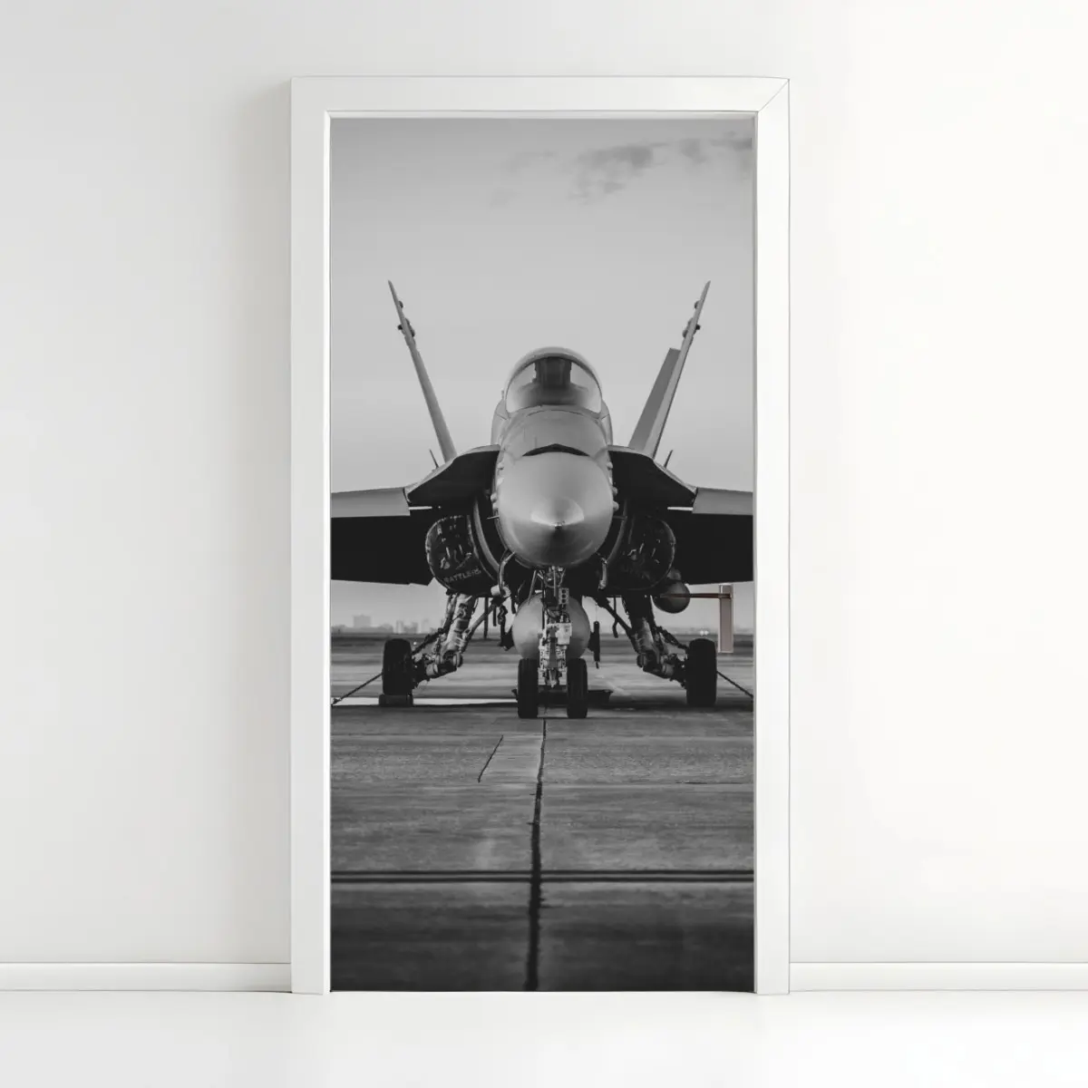 Door sticker fighter jet on runway • Wallissimo® Door sticker fighter jet on runway • Wallissimo®