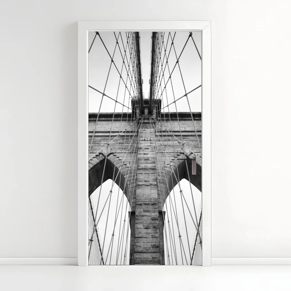 Door sticker monochrome suspension bridge architecture ⁕ Wallissimo® Door sticker monochrome suspension bridge architecture ⁕ Wallissimo®