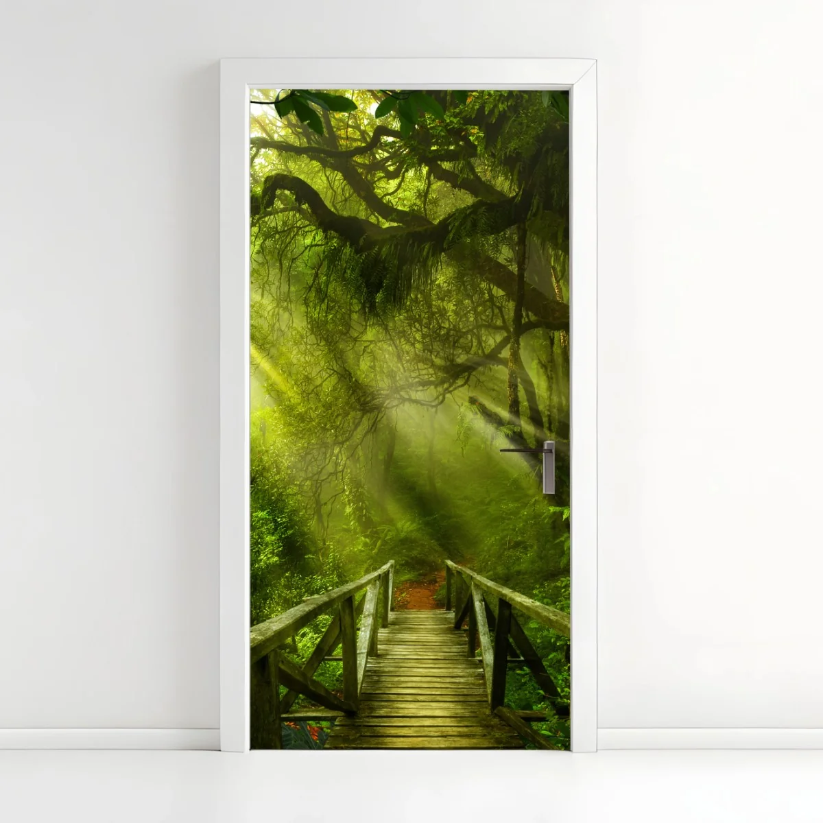 Door sticker sunlit forest pathway • Wallissimo® Door sticker sunlit forest pathway • Wallissimo®