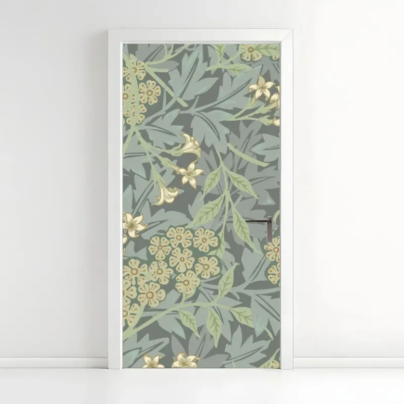 Door sticker vintage botanical floral pattern