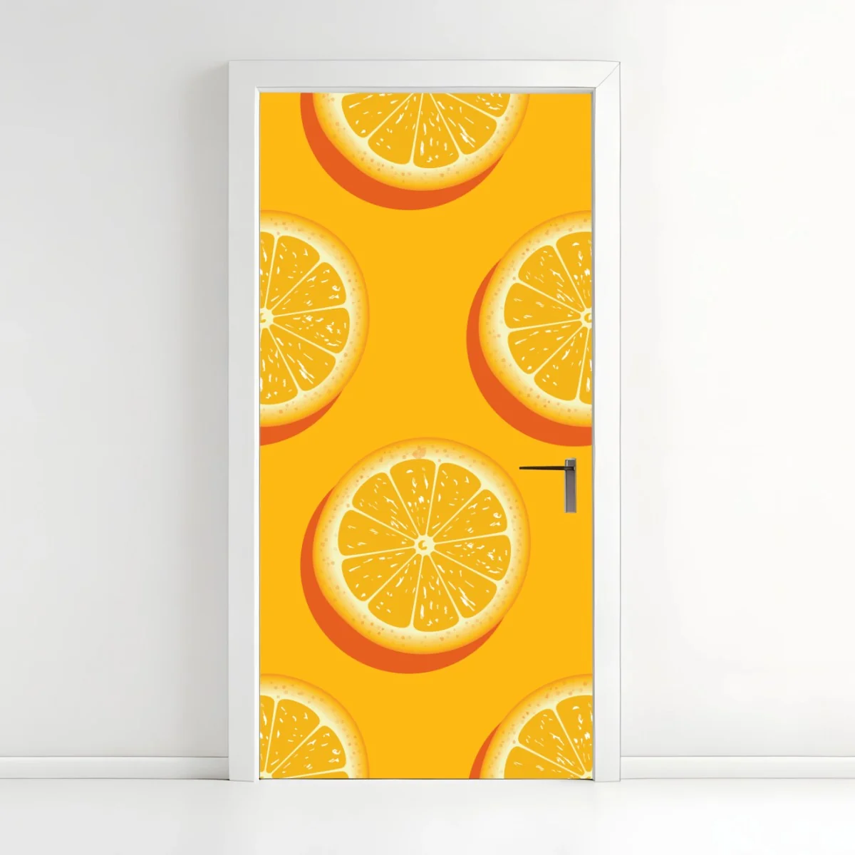 Door sticker vibrant orange citrus pattern • Wallissimo® Door sticker vibrant orange citrus pattern • Wallissimo®