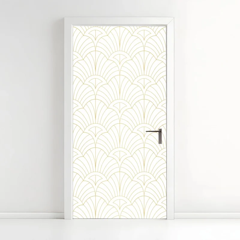 Door sticker elegant gold art deco pattern