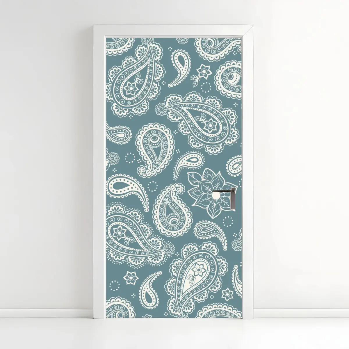 Door sticker teal paisley ornamental pattern • Wallissimo® Door sticker teal paisley ornamental pattern • Wallissimo®