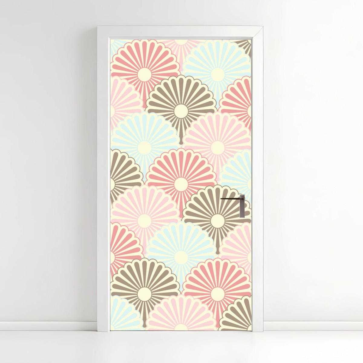 Door sticker pastel scallop fan pattern • Wallissimo® Door sticker pastel scallop fan pattern • Wallissimo®