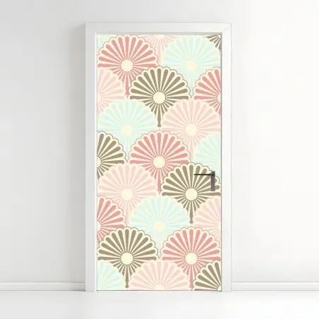 Door sticker pastel scallop fan pattern • Wallissimo®