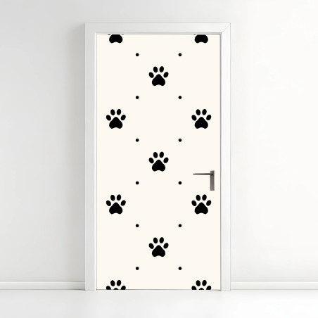 Door sticker playful paw print pattern • Wallissimo®