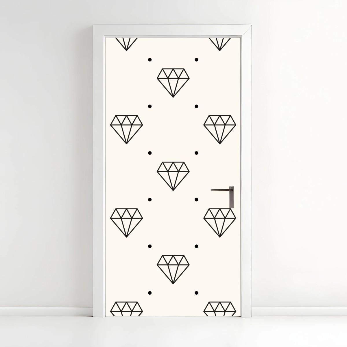 Door sticker minimalist diamond pattern with dots • Wallissimo® Door sticker minimalist diamond pattern with dots • Wallissimo®