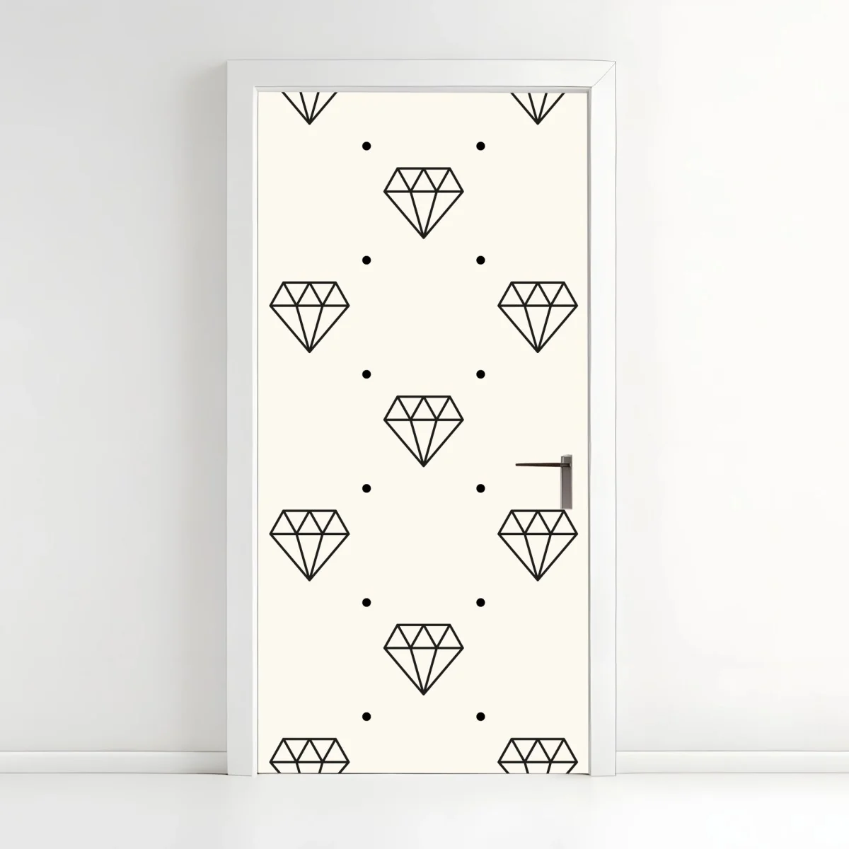 Door sticker minimalist diamond pattern with dots ⁕ Wallissimo® Door sticker minimalist diamond pattern with dots ⁕ Wallissimo®