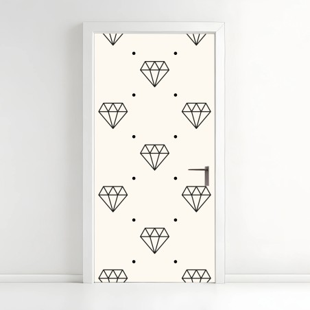 Door sticker minimalist diamond pattern with dots • Wallissimo®