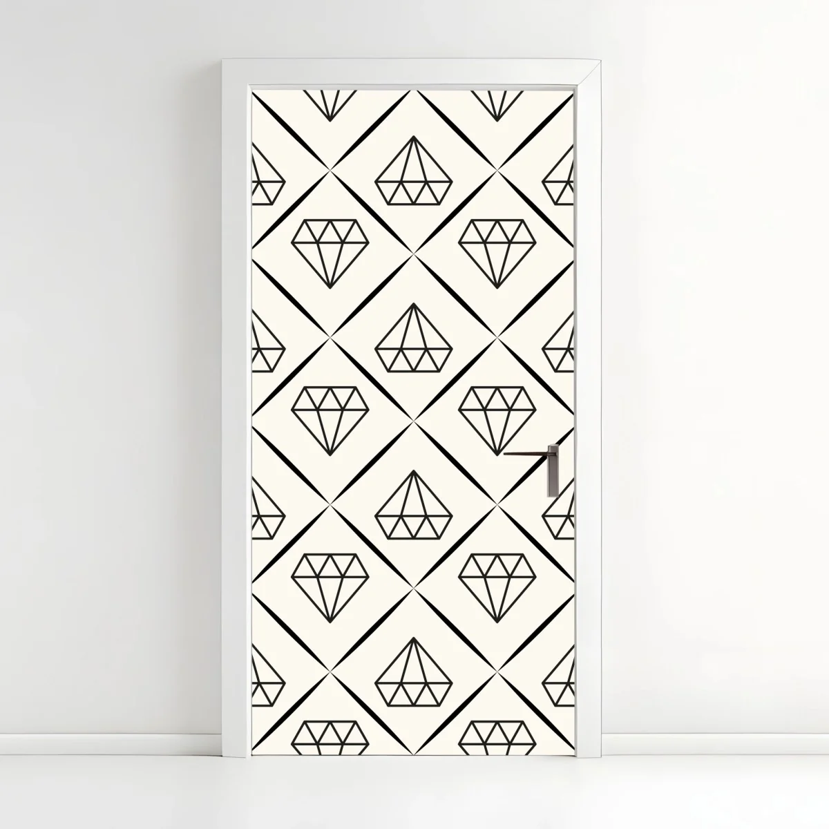 Door sticker geometric diamond repeat pattern ⁕ Wallissimo® Door sticker geometric diamond repeat pattern ⁕ Wallissimo®