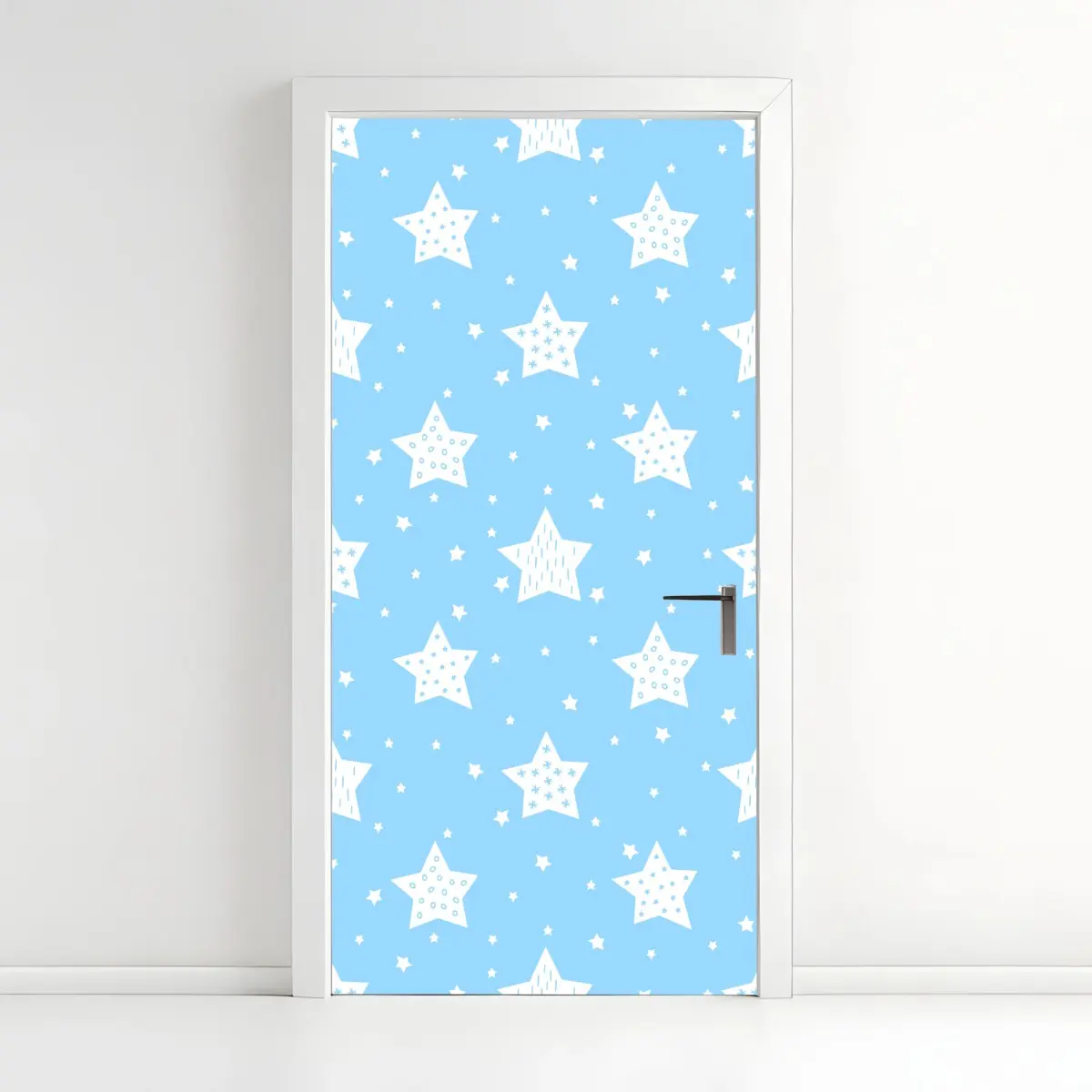 Door sticker soft blue stars for nursery wall ⁕ Wallissimo® Door sticker soft blue stars for nursery wall ⁕ Wallissimo®