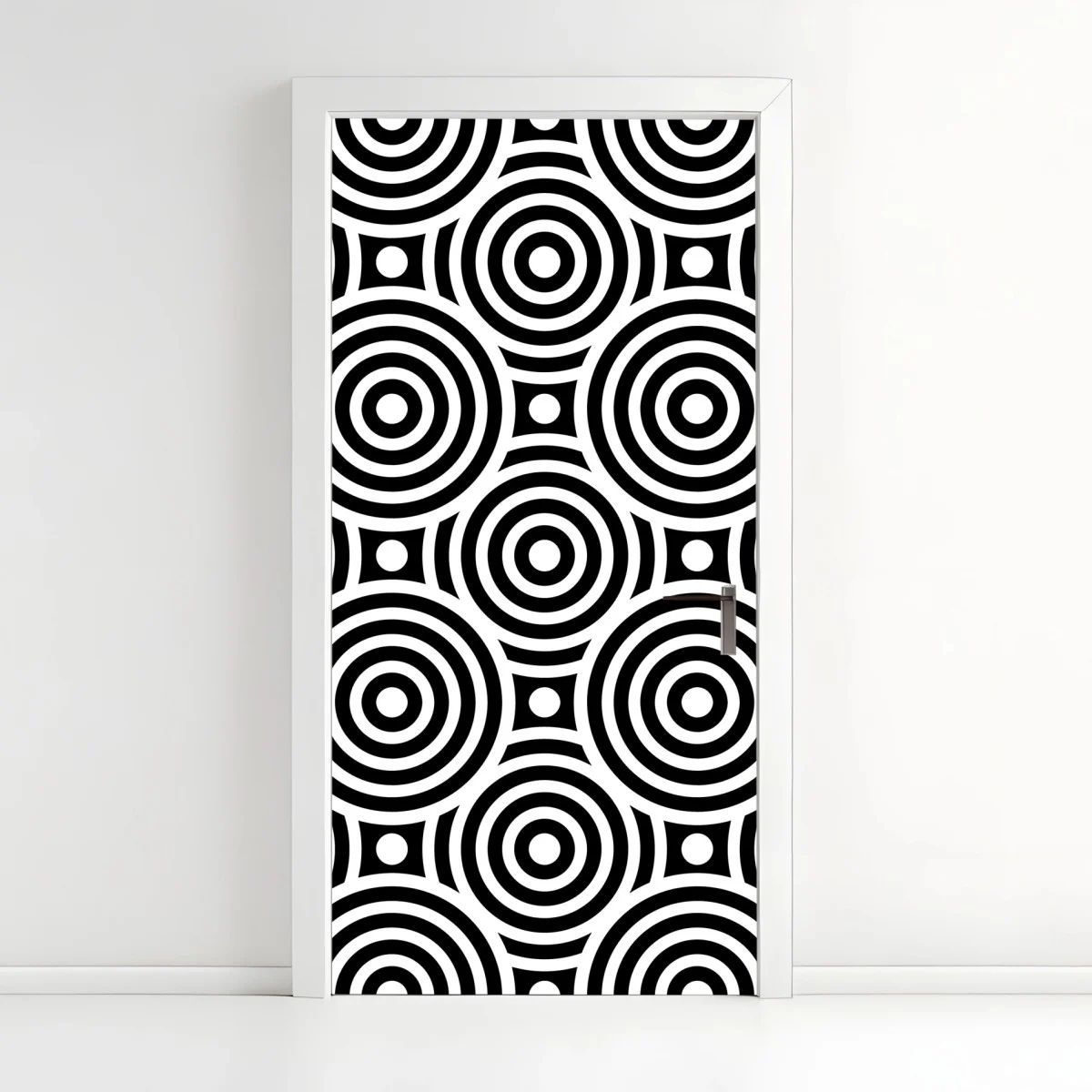 Door sticker black and white concentric circle pattern ⁕ Wallissimo® Door sticker black and white concentric circle pattern ⁕ Wallissimo®