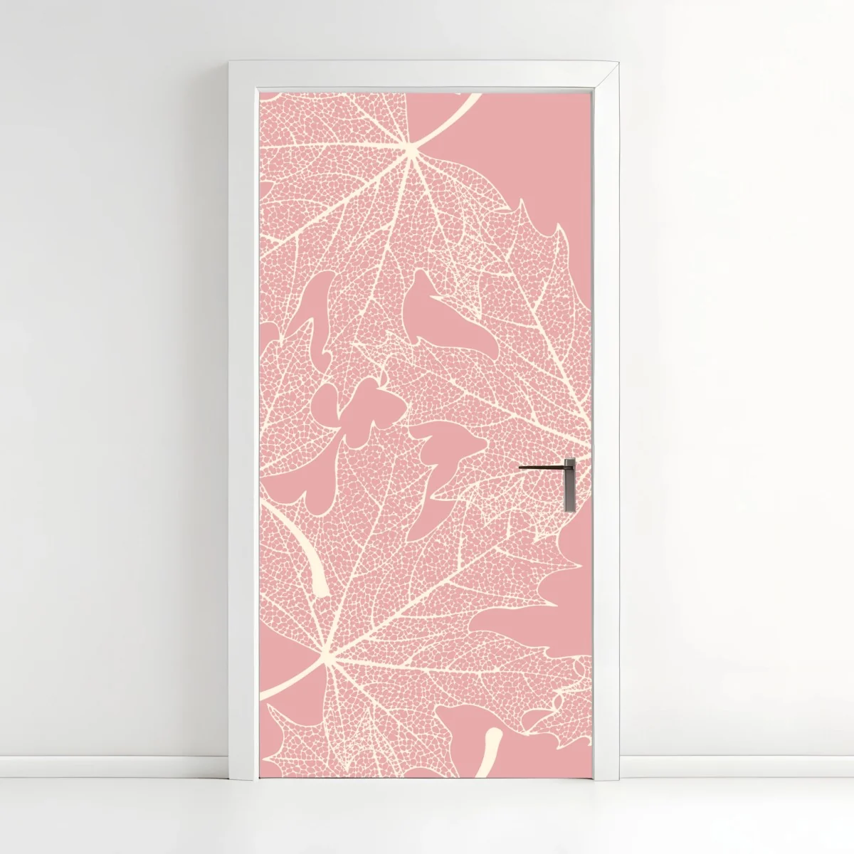 Door sticker delicate pink leaf pattern • Wallissimo® Door sticker delicate pink leaf pattern • Wallissimo®