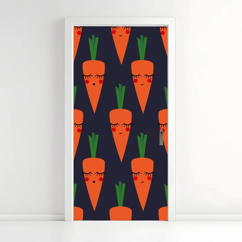 Door sticker cute carrot pattern for kids
