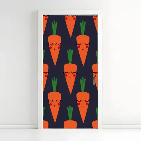 Door sticker cute carrot pattern for kids • Wallissimo®