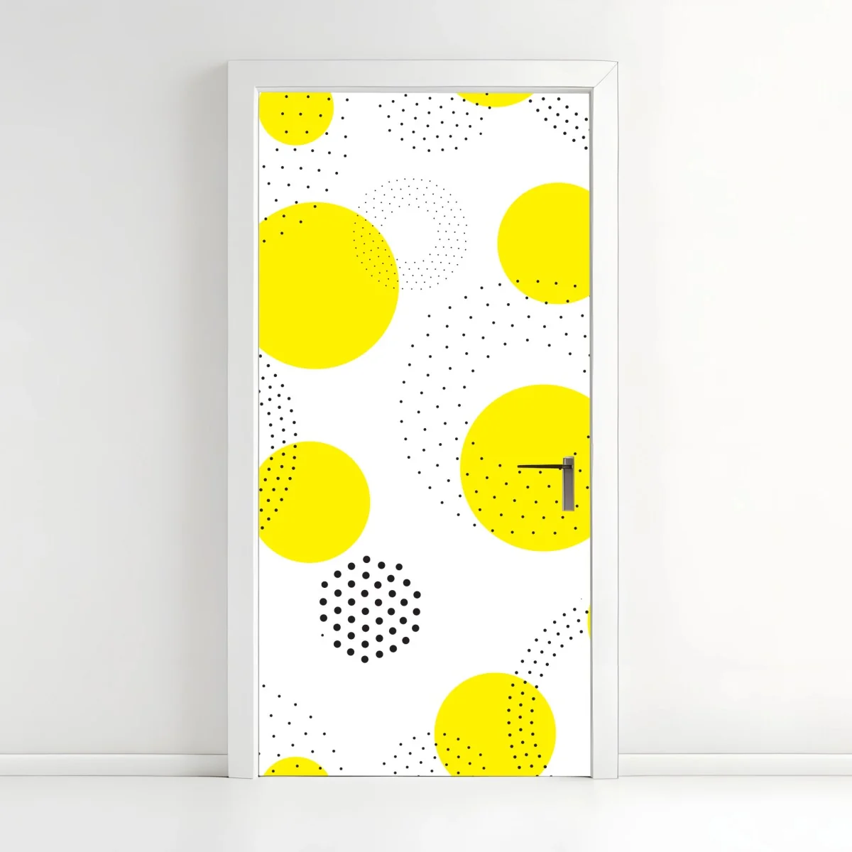Door sticker bright yellow polka dot pattern wall art • Wallissimo® Door sticker bright yellow polka dot pattern wall art • Wallissimo®