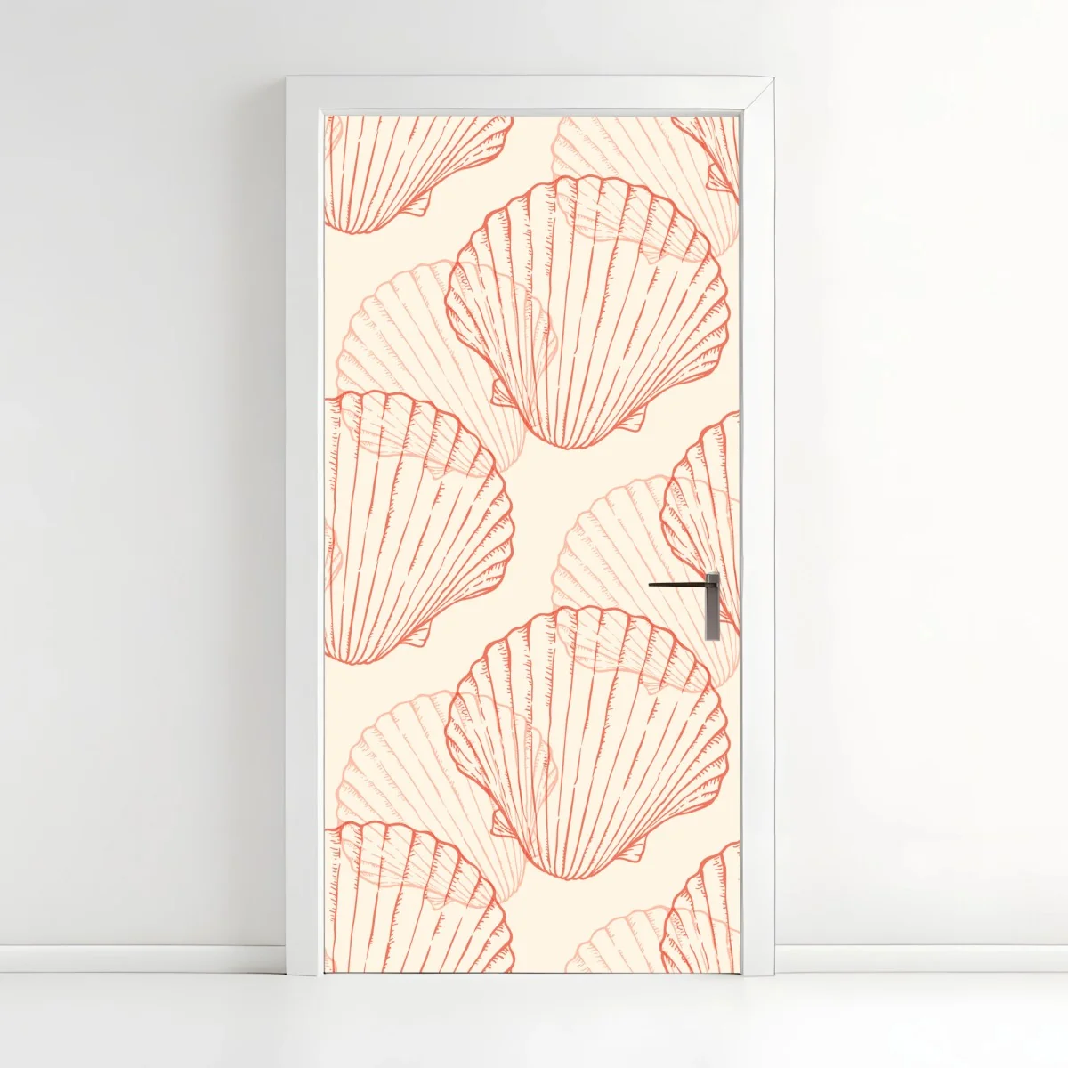 Door sticker coral scallop shell pattern ⁕ Wallissimo® Door sticker coral scallop shell pattern ⁕ Wallissimo®